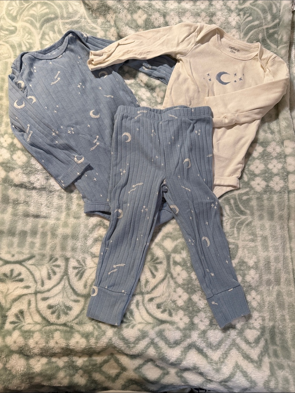 Carter's Blue and White Moon & Star Matching Set
